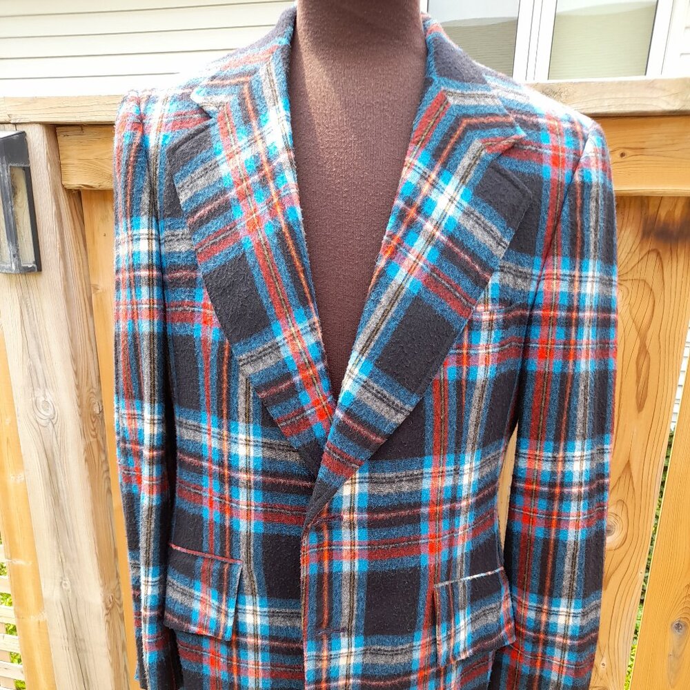 Vintage Plaid Sport Coat #5 - Missing Buttons - Rockabilly Suit Jacket